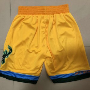 NBA Milwaukee Bucks 2019 city shorts Jaune